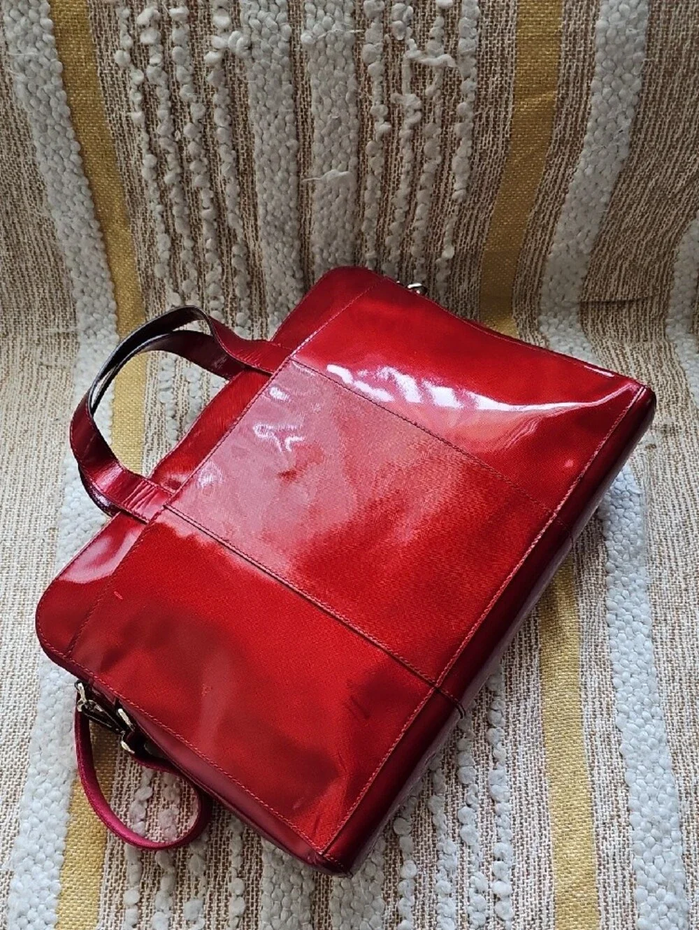 Tumi Candy Apple Red Patent Laptop Briefcase